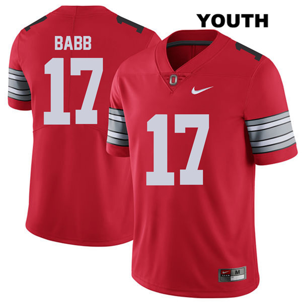 Ohio State Buckeyes Youth Kamryn Babb #17 Red Authentic Nike 2018 Spring Game College NCAA Stitched Football Jersey XH19B68XH